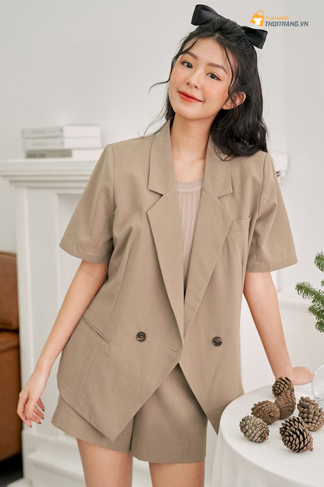 Set bộ blazer tay ngắn