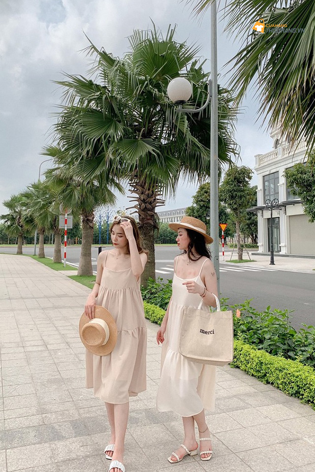 Váy đũi 2 dây cho nàng tự tin diện đi biển, đi chơi
