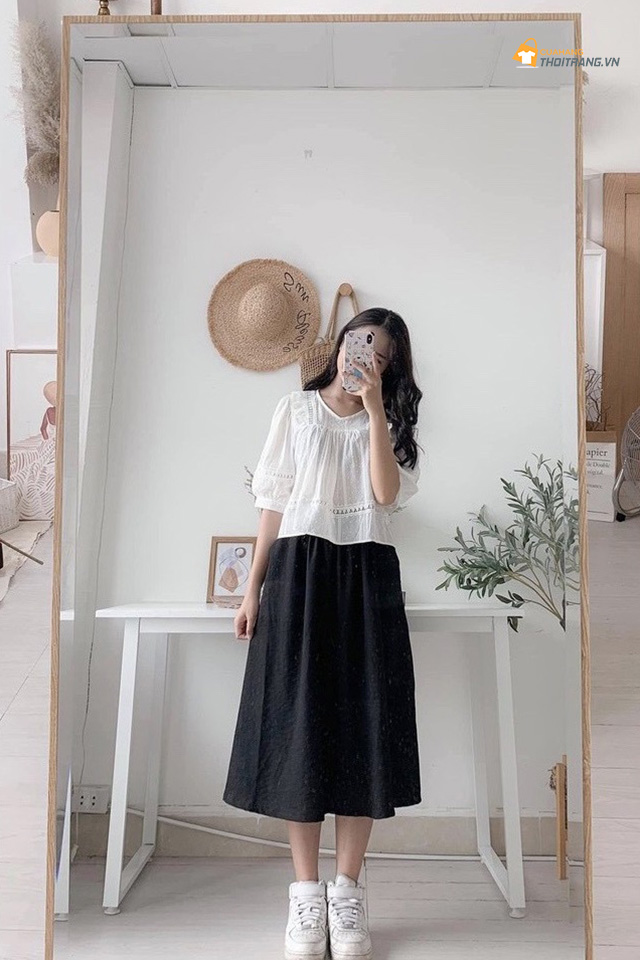 Chân váy đũi cho cô nàng nấm lùn