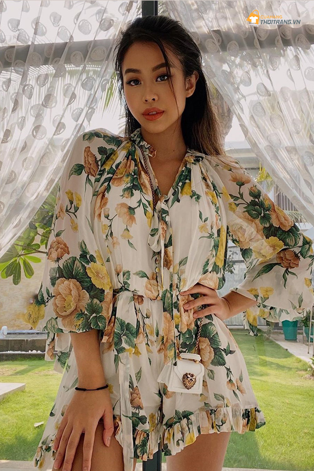 Jumpsuit đùi hoa mát mẻ ngày hè