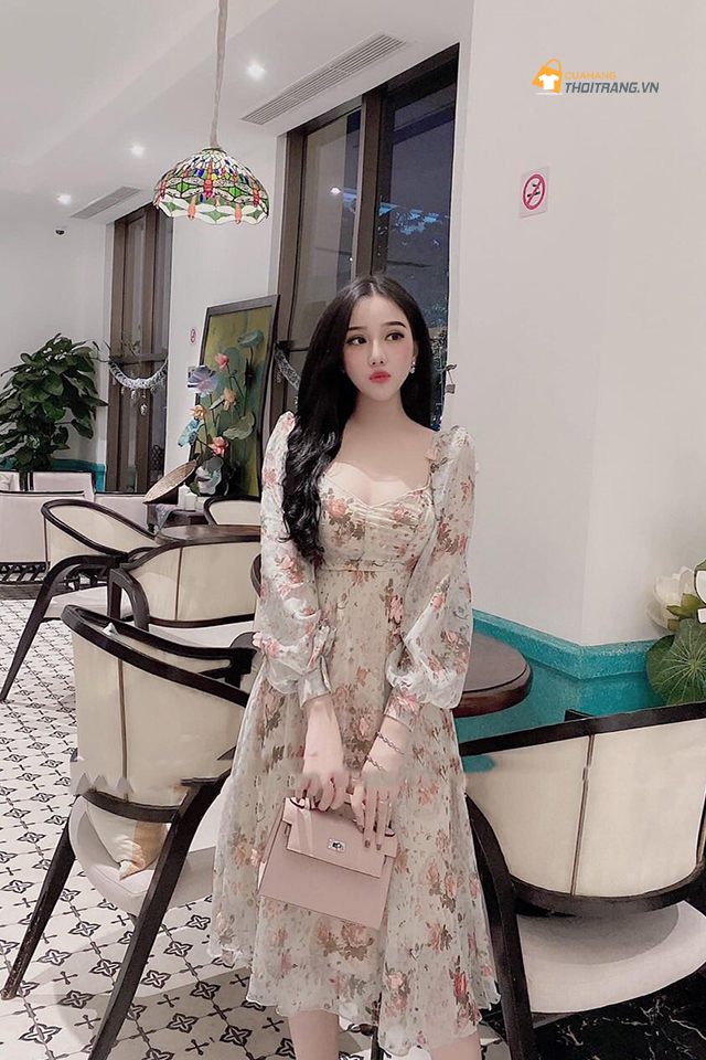 Váy voan dài tông màu pastel sang trọng