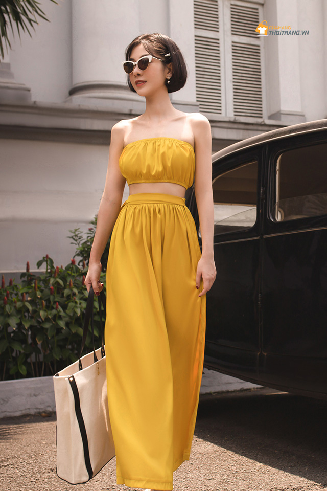 Trang phục màu vàng mustard tôn da