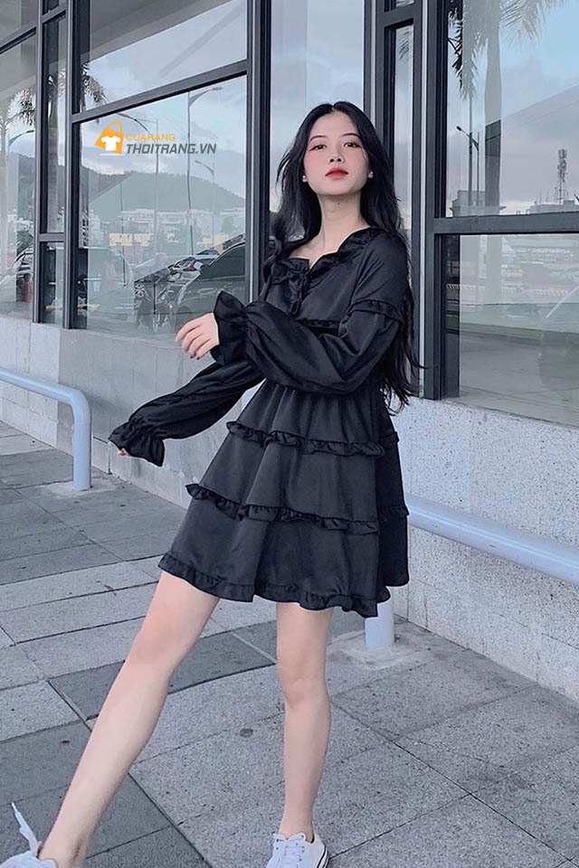 Đầm baby doll đen huyền bí
