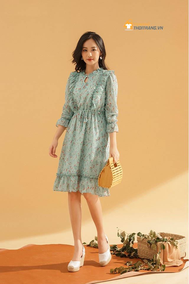 Đầm baby doll voan bèo