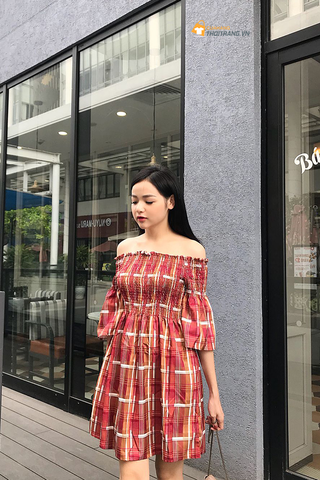 Váy chun ngực trễ vai